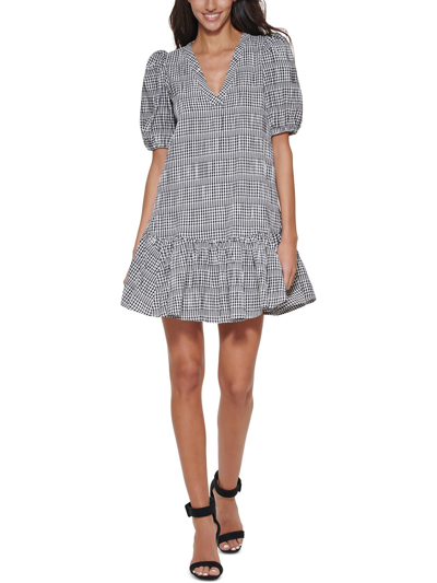 Shop Calvin Klein Petites Womens Casual Mini Shift Dress In Grey