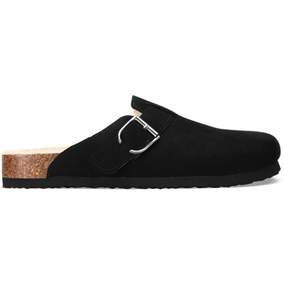 Shop Sun + Stone Perlaa Womens Faux Suede Slip-on Mule Sandals In Black