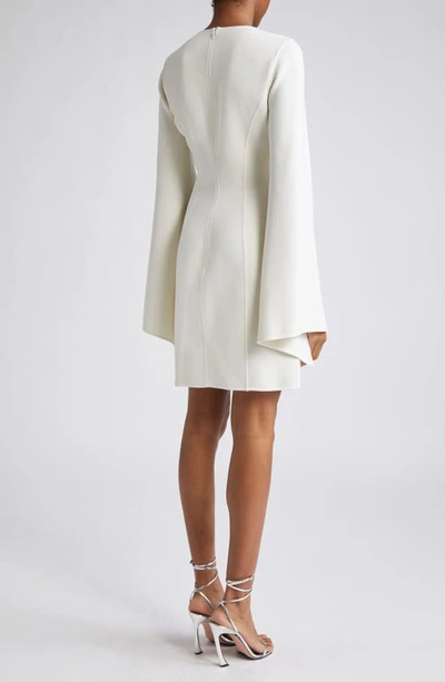 Shop Michael Kors Long Sleeve Stretch Wool Sheath Dress In Ivory