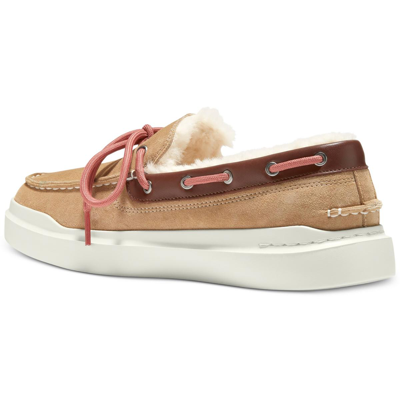 Shop Cole Haan Grand Pro Rally Moccasin Womens Suede Slip On Boat Shoes In Pink