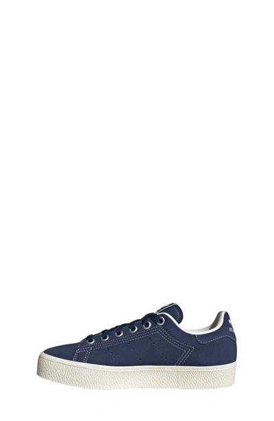 Shop Adidas Originals Kids' Stan Smith Low Top Sneaker In Dark Blue/ White/ Gum