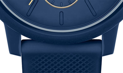 Shop Lacoste 12.12 Chronograph Silicone Strap Watch, 44mm In Navy