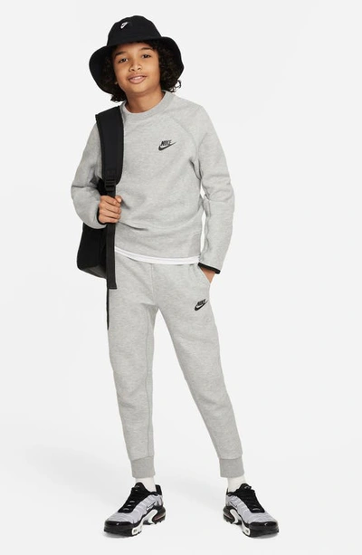 Shop Nike Kids' Tech Fleece Joggers In Grey Heather/ Black