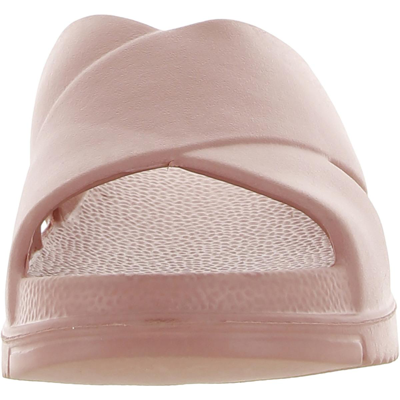 Shop Sun + Stone Womens Slip On Open Toe Slide Sandals In Pink