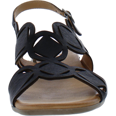 Shop Bueno Womens Leather Cut-out Slingback Sandals In Black