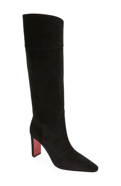 Shop Christian Louboutin Suprabotta Pointed Toe Knee High Boot In Bk01 Black