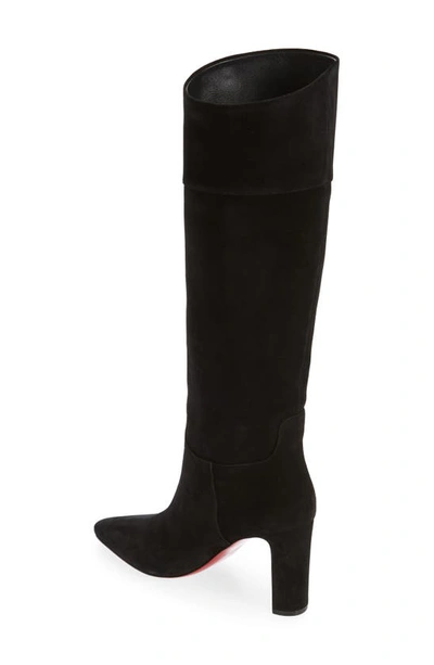 Shop Christian Louboutin Suprabotta Pointed Toe Knee High Boot In Bk01 Black