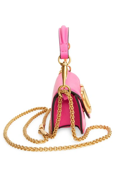 Valentino Micro Locò Leather Shoulder Bag In Uwt Pink Pp