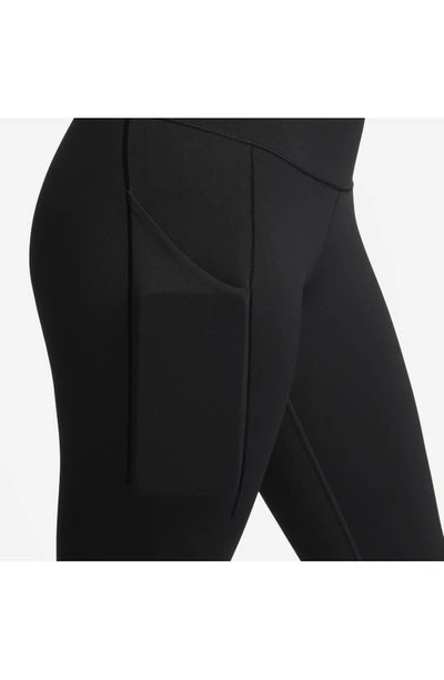 Shop Nike Universa Dri-fit Medium Support High Waist Leggings In Black/ Black