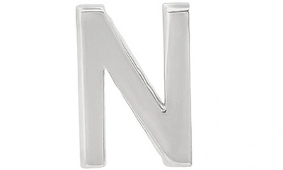 Bychari Large Initial Stud Earrings In 14k White Gold