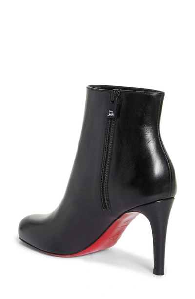 Christian Louboutin Pumppie Red Sole Leather Ankle Boots In Black