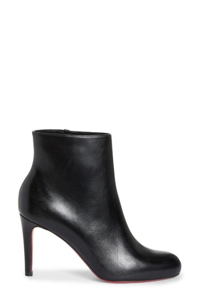 Christian Louboutin Pumppie Red Sole Leather Ankle Boots In Black