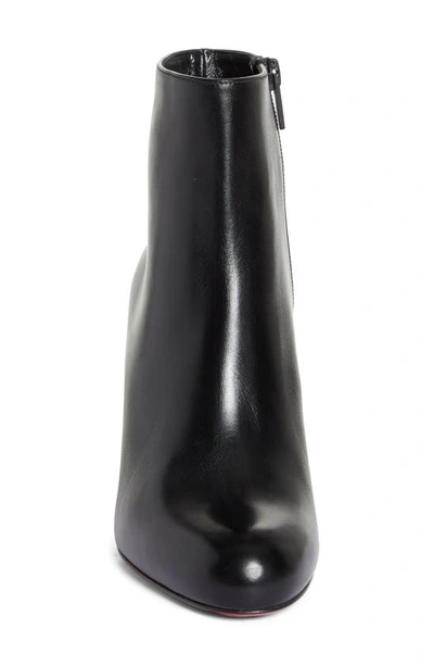 Christian Louboutin Pumppie Red Sole Leather Ankle Boots In Black