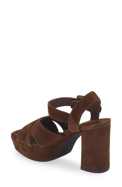 Shop Jeffrey Campbell Amma Platform Slingback Sandal In Brown Suede