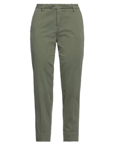 Shop Bonheur Woman Pants Military Green Size 32 Cotton, Elastane