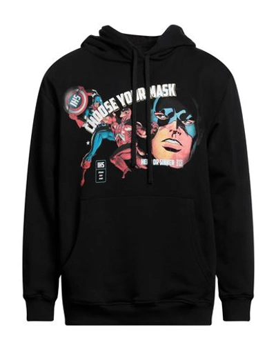 Ihs Man Sweatshirt Black Size Xl Cotton In Black