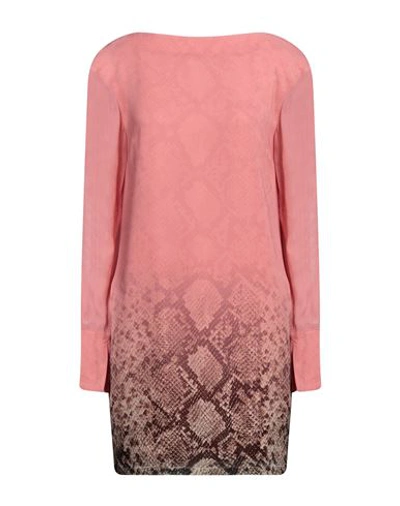 Shop Cavalli Class Woman Mini Dress Pastel Pink Size 4 Polyester, Virgin Wool, Elastane, Viscose