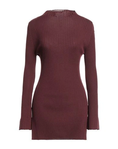 Wolford Woman Turtleneck Deep Purple Size L Virgin Wool In Purple