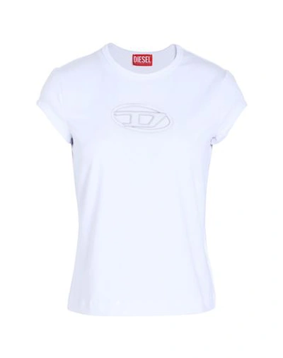Shop Diesel T-angie Woman T-shirt White Size Xl Cotton, Elastane