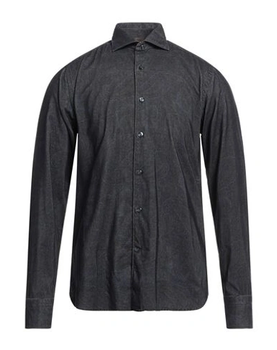 Shop Tintoria Mattei 954 Man Shirt Slate Blue Size 15 ¾ Cotton