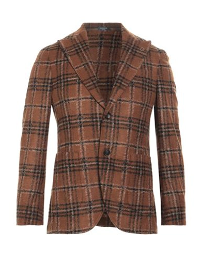 Shop Breras Milano Man Blazer Brown Size 42 Acrylic, Virgin Wool, Polyester