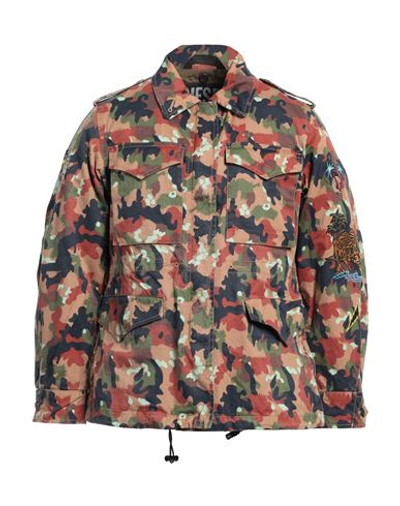 Shop Diesel Man Jacket Military Green Size L Cotton, Polyester