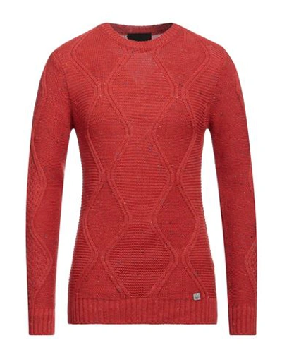 Shop Bl.11  Block Eleven Bl.11 Block Eleven Man Sweater Tomato Red Size Xl Acrylic, Wool, Viscose