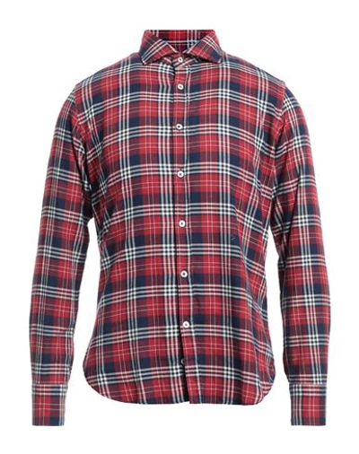 Mp Massimo Piombo Man Shirt Red Size 15 ½ Cotton In Red