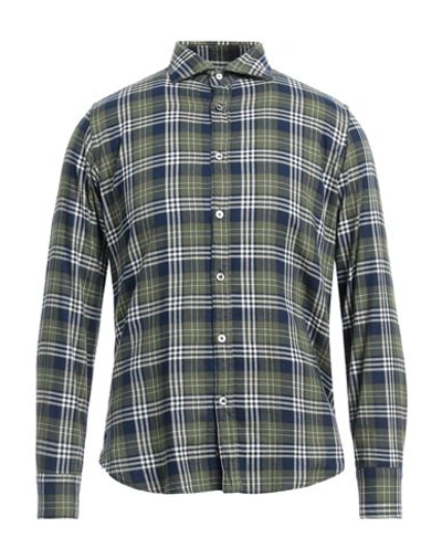 Shop Mp Massimo Piombo Man Shirt Military Green Size 15 ½ Cotton
