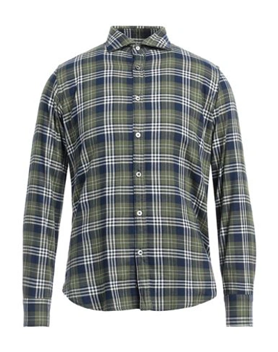 Mp Massimo Piombo Man Shirt Military Green Size 15 ½ Cotton In Green