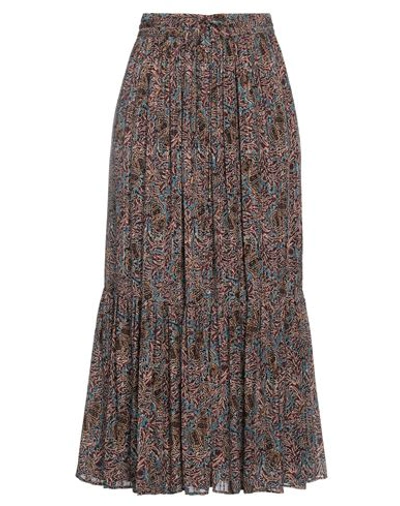 Shop Vanessa Bruno Woman Midi Skirt Garnet Size 4 Viscose, Lyocell, Linen In Red