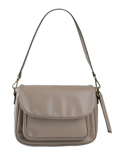 Shop Corsia Woman Shoulder Bag Dove Grey Size - Soft Leather