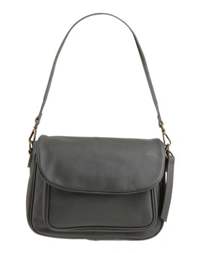Shop Corsia Woman Shoulder Bag Lead Size - Soft Leather In Grey