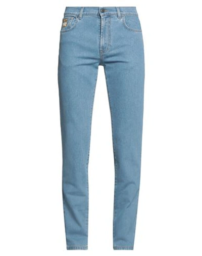 Shop Moschino Man Jeans Blue Size 32 Cotton, Elastane
