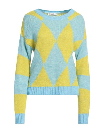 Shop Kartika Woman Sweater Azure Size L Acrylic, Polyamide, Wool, Viscose In Blue