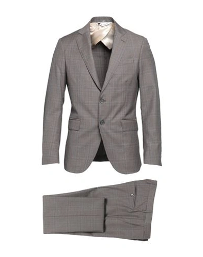 Shop Bottega Martinese Man Suit Lead Size 44 Wool In Grey