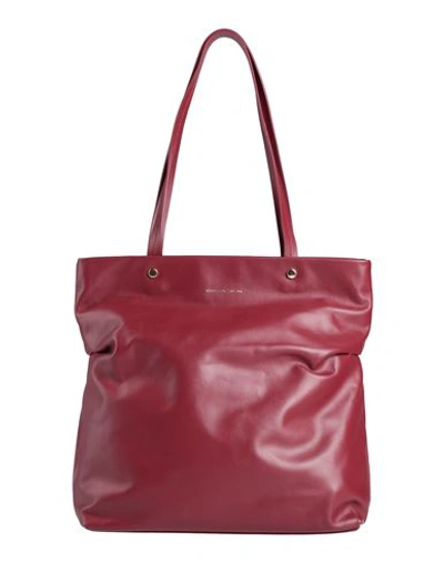 Shop Tosca Blu Woman Shoulder Bag Burgundy Size - Bovine Leather In Red