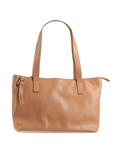 Shop Corsia Woman Handbag Camel Size - Soft Leather In Beige