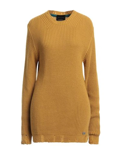 Shop Bl.11  Block Eleven Bl.11 Block Eleven Man Sweater Mustard Size Xxl Acrylic, Wool In Yellow