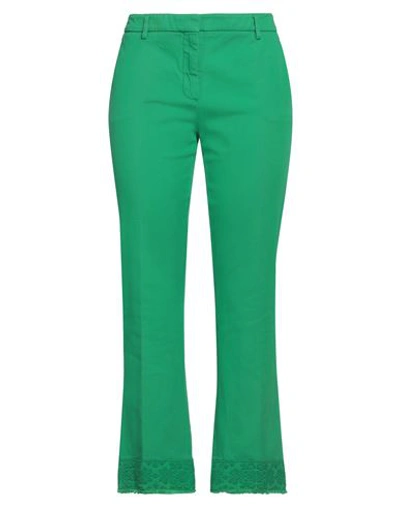 Shop True Royal Woman Pants Green Size 8 Cotton, Elastane