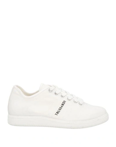Shop Trussardi Woman Sneakers White Size 7 Textile Fibers