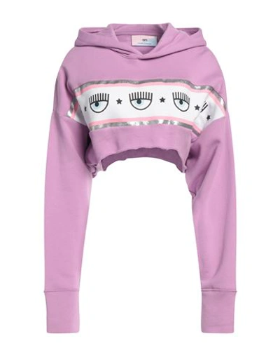 Shop Chiara Ferragni Woman Sweatshirt Pink Size M Cotton