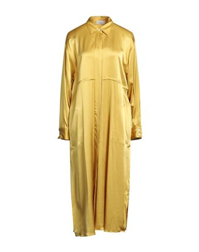 Shop Aglini Woman Midi Dress Ocher Size 4 Viscose, Elastane In Yellow