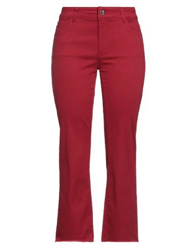 Shop Emme By Marella Woman Pants Red Size 6 Cotton, Elastane