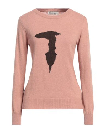 Shop Trussardi Woman Sweater Pastel Pink Size Xs Polyamide, Viscose, Wool, Cashmere
