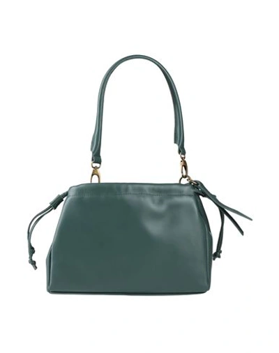 Shop Corsia Woman Handbag Dark Green Size - Soft Leather