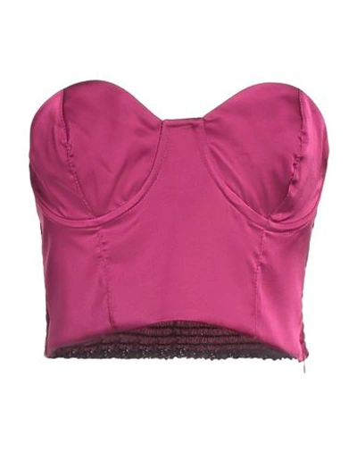 Shop Angela Davis Woman Top Mauve Size 8 Polyester, Elastane In Purple