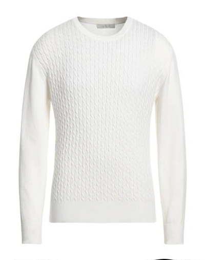 Shop Diktat Man Sweater Off White Size Xxl Viscose, Polyamide, Acrylic, Cashmere