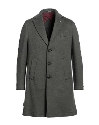 Shop Angelo Nardelli Man Coat Military Green Size 42 Virgin Wool, Alpaca Wool, Polyamide