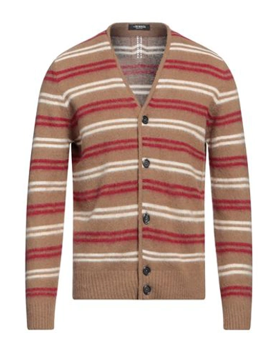 +39 Masq Man Cardigan Camel Size 42 Wool, Polyamide In Beige